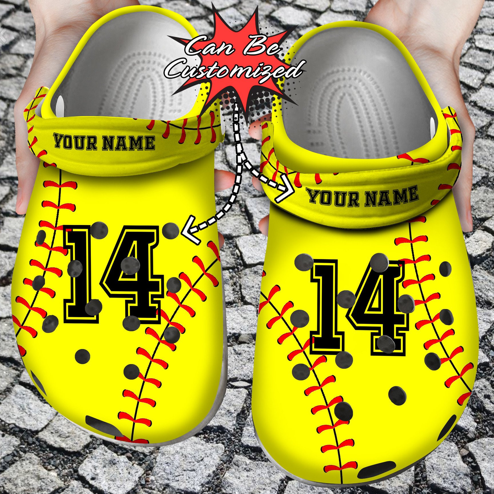 Personalized Softball Stitches Crocs Clog Shoes Softball Crocs