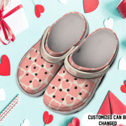 Personalized Valentines Pattern Pink Checkerboard Hearts Crocs Crocs Clog Shoes