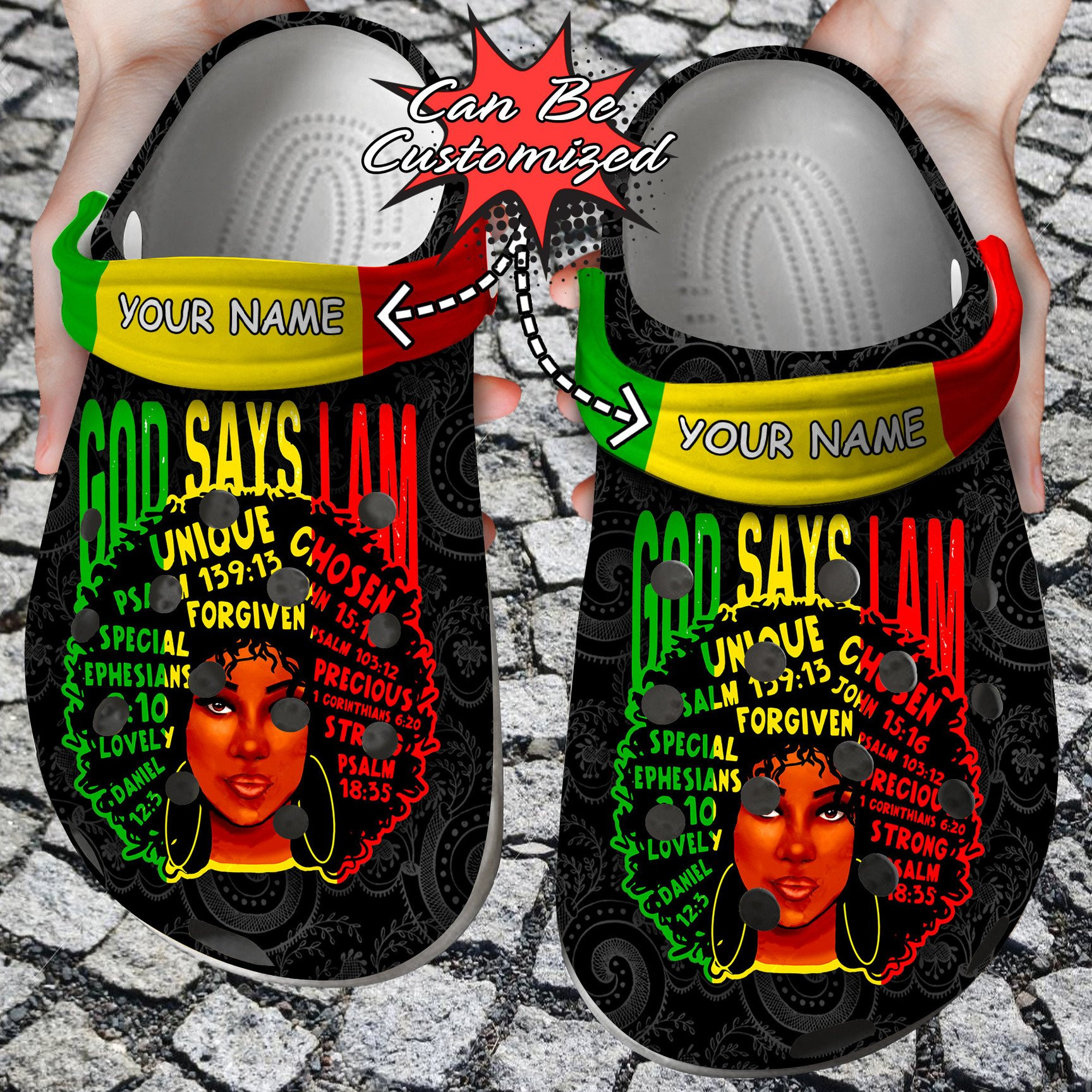 Personalized African American Woman God Says I Am Black History Crocs Clog Shoes Custom Crocs