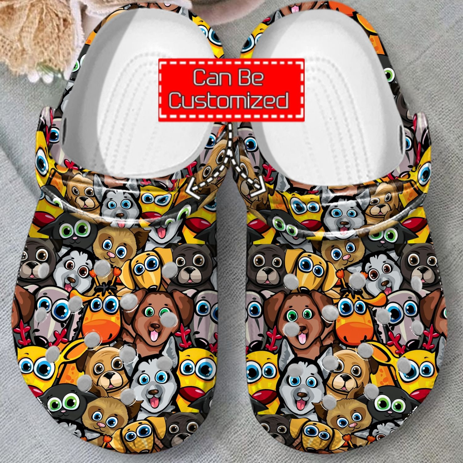 Dogs Collection Pattern Crocs Clog Shoes Animal Print Crocs