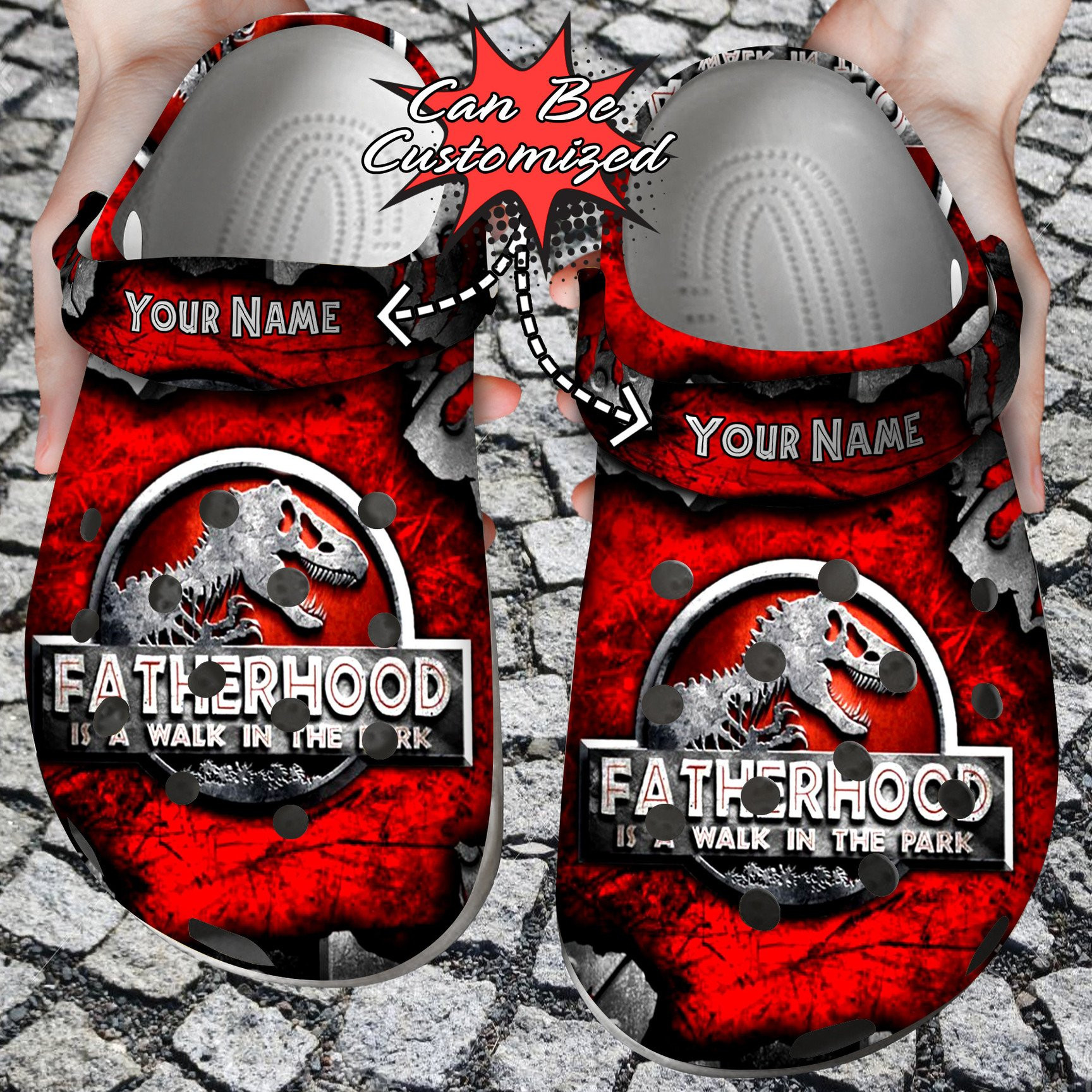 Personalized Fatherhood Is A Walk In The Park Crocs Clog Shoes Fathers Custom Crocs