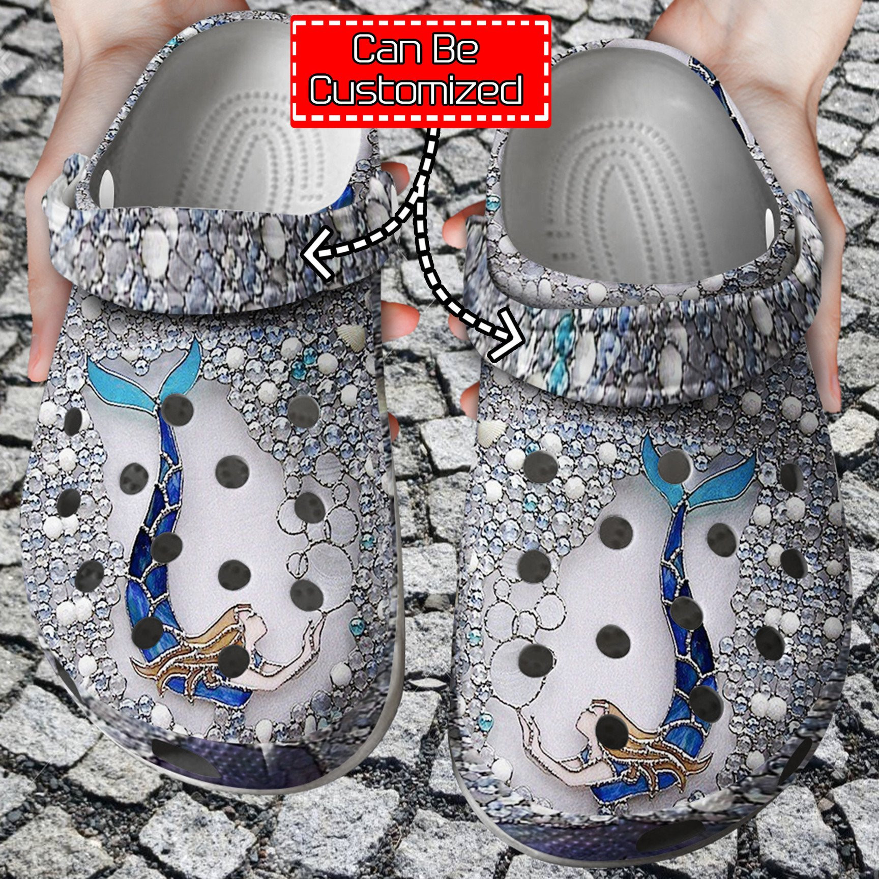 Personalized Diamond Mermaid Crocs Crocs Clog Shoes