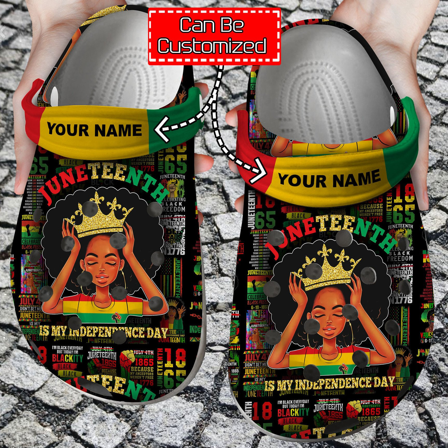 Personalized Black History Juneteenth Is My Independence Day Crocs Clog Shoes Custom Crocs
