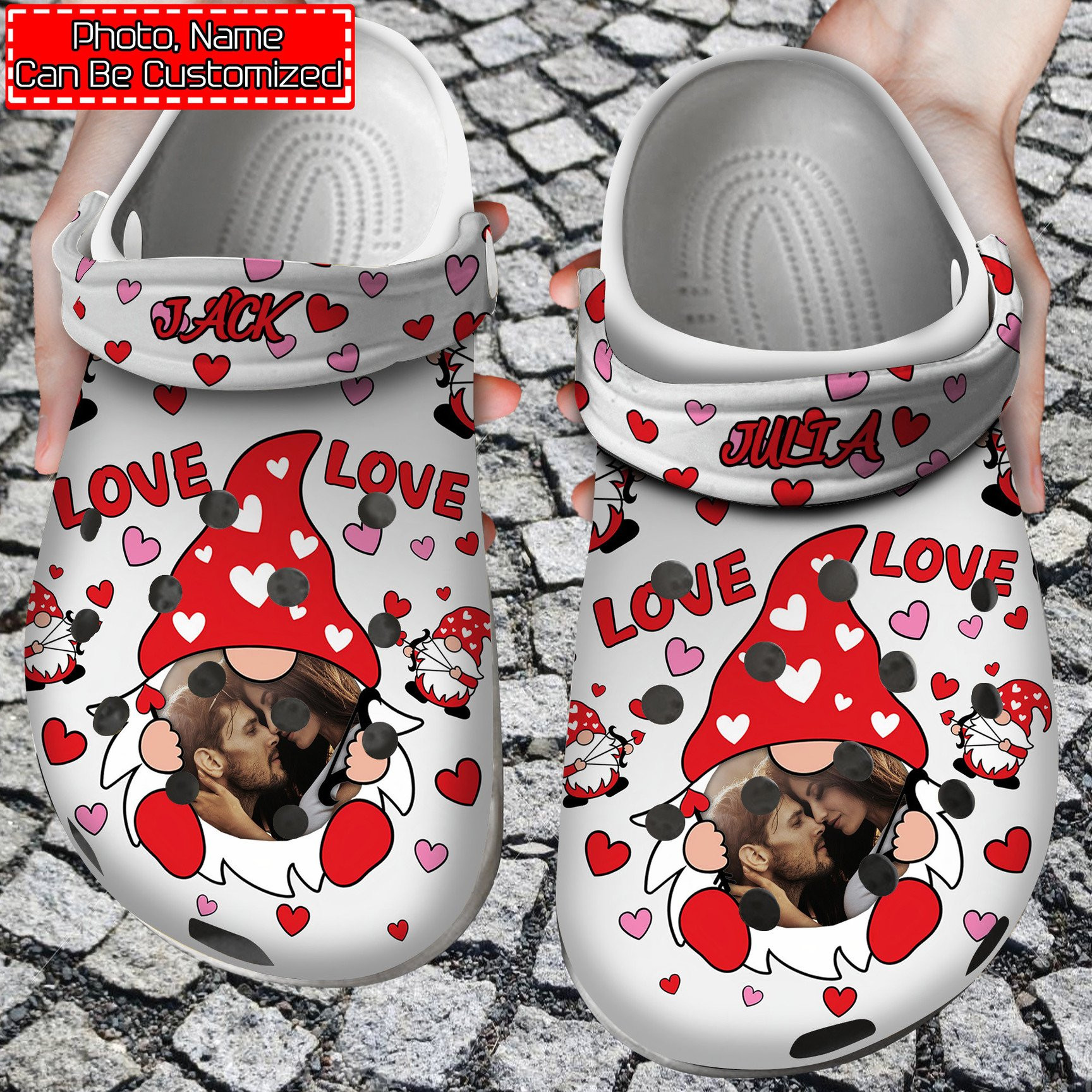 Personalized Valentine Love Gnomes Crocs Crocs Clog Shoes