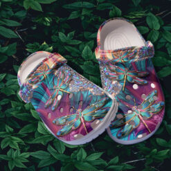 Dragonfly Hippie Twinkle Croc Shoes Gift Grandma- Dragonfly Hippie Trippy Shoes Croc Clogs Gift Mother Day