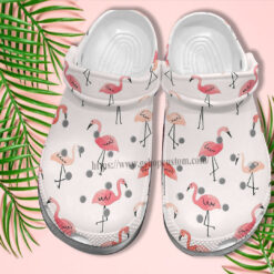 Flamingo Chibi Cute Croc Shoes For Daughter- Flamingo Pattern Shoes Croc Clogs Gift Birthday