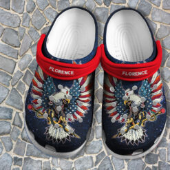 Nurse Eagle America Flag Crocs Shoes 4Th Of July Gift - Eagle Nurse Usa Shoes Croc Clogs Customize