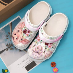 Pig Floral Crocs Classic Clogs Shoes