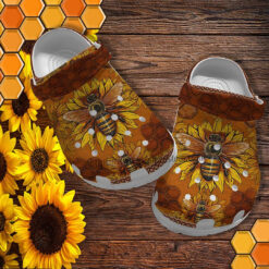 Bee Sunflower Floral Vintage Croc Shoes Gift Grandma- Bee Kind Shoes Croc Clogs