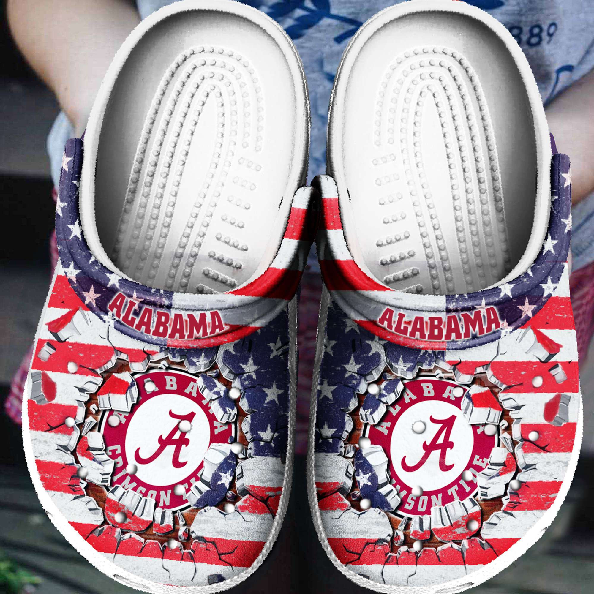 Alabama America Flag 4Th Of July Crocs Crocband Clogs