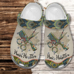 Hair Hustler Hippie Boho Croc Shoes For Women- Hair Stylist Peace Hippie Shoes Croc Clogs