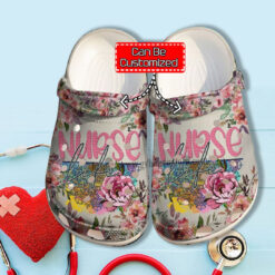 Nurse Life Flower Women Crocs Shoes Gift Step Mom