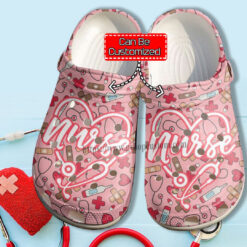 Granddaughter Nurse Heart Love Crocs Shoes Gift Birthday Girl - Nurse Medical Item Shoes Croc Clogs Customize