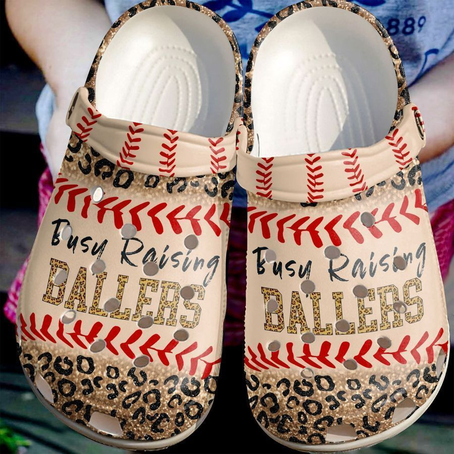 Baseball Busy Raising Ballers Crocs Classic Clogs Shoes