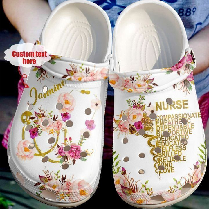 Nurse Personalized Floral Crocs Classic Clogs Shoes