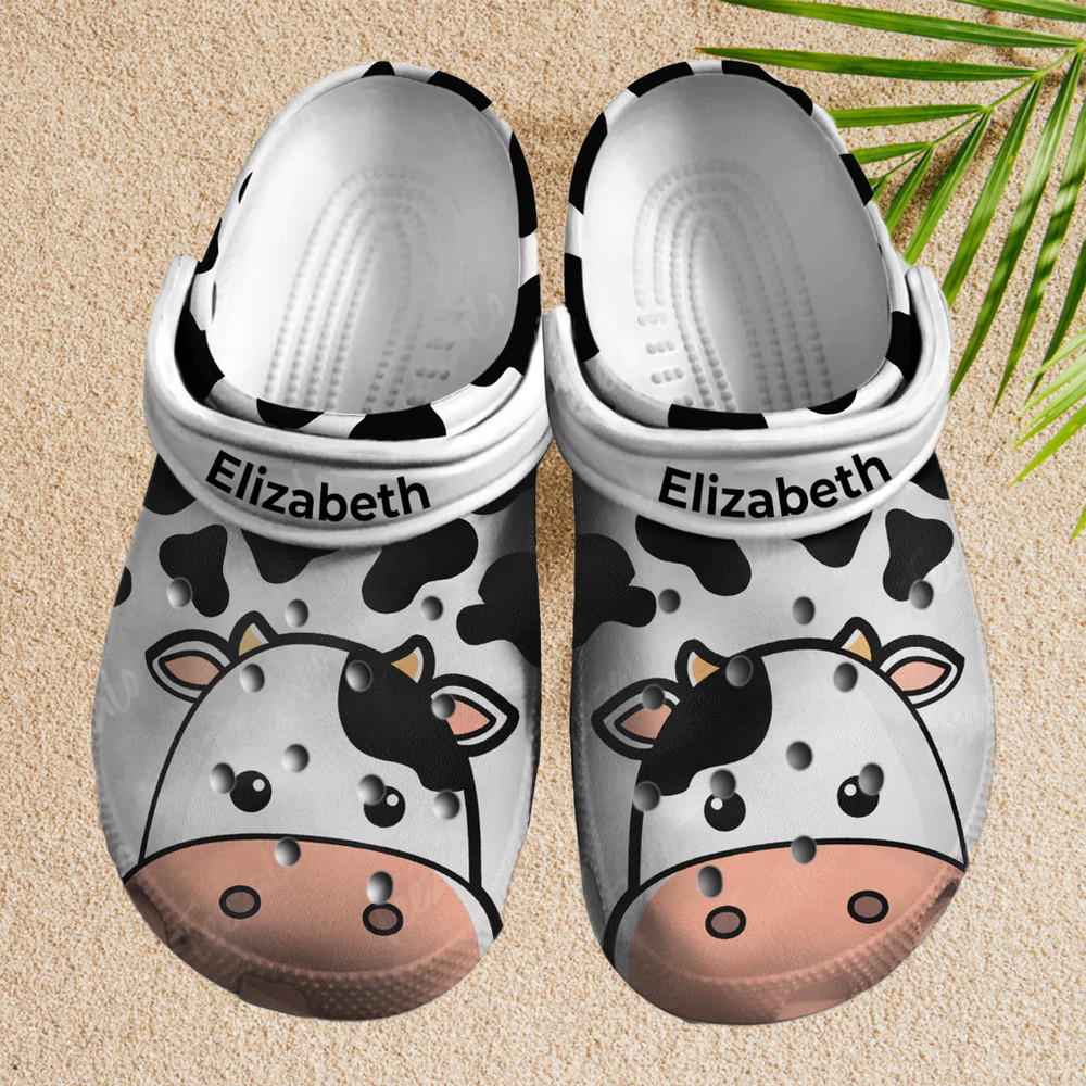 Custom Name So Cute Dairy Cattle Cow Farm Clogs Shoes