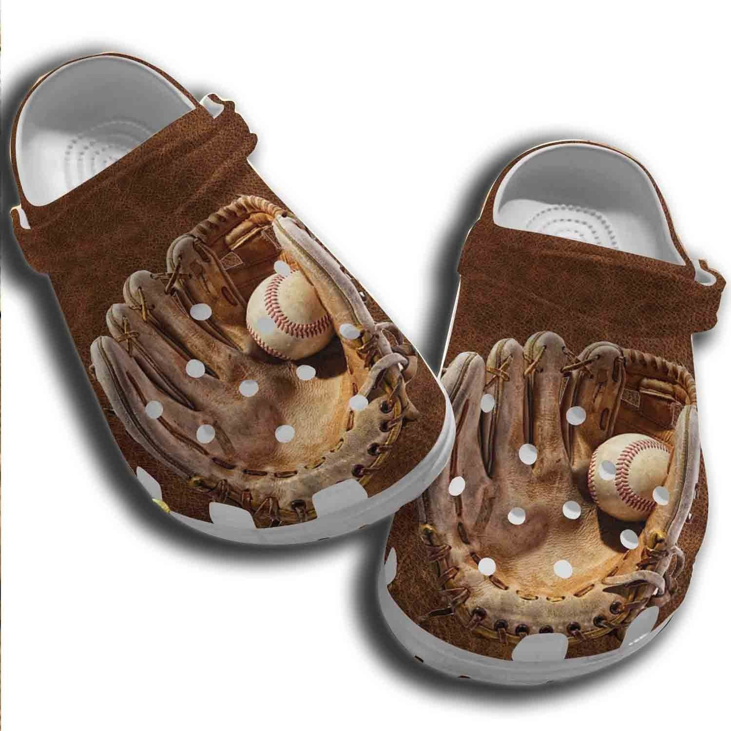 3D Baseball Ball And Gloves Player Crocs Shoes Clogs For Batter - Funny Baseball Custom Shoe