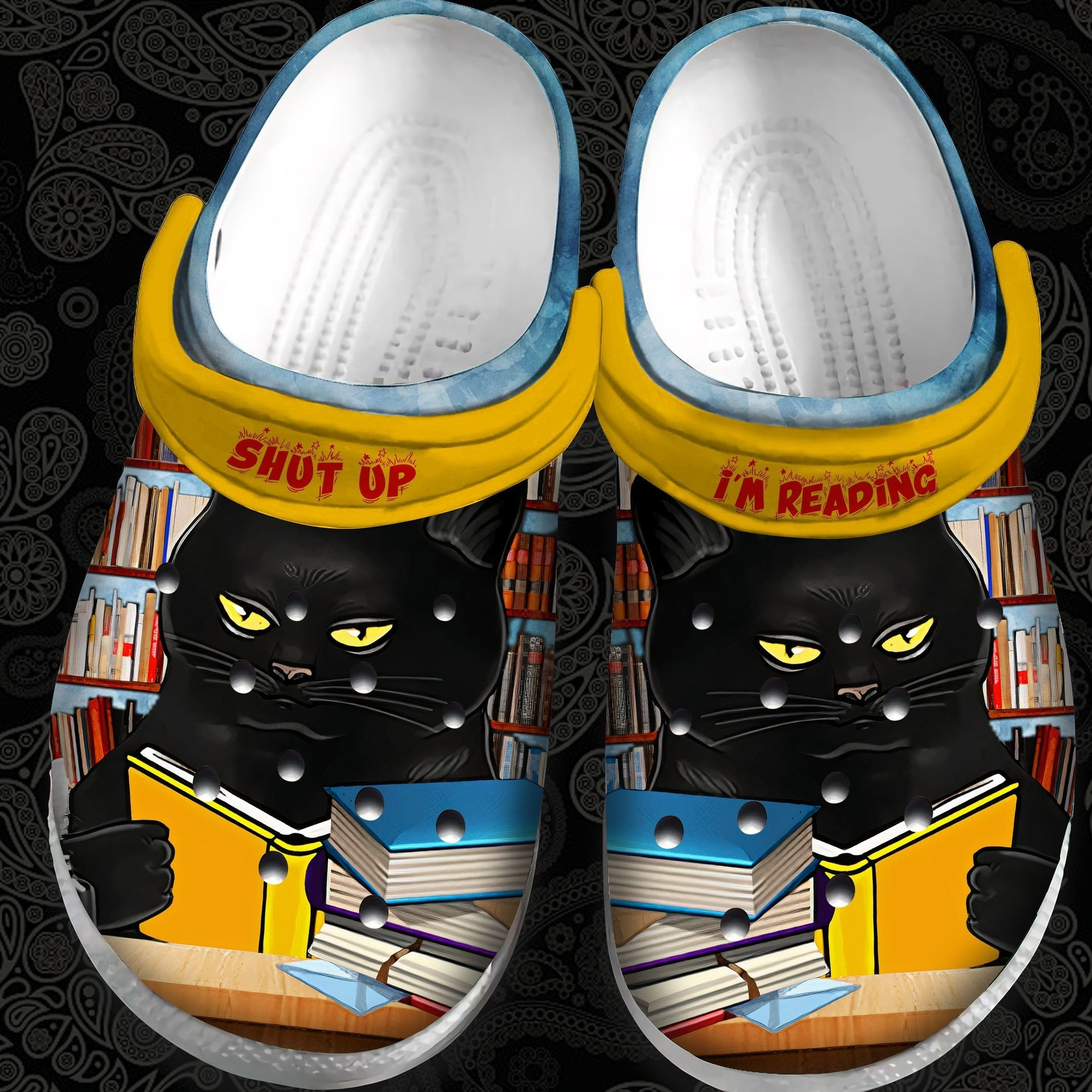 Black Cat Love Read Shoes - Shut Up Im Reading Outdoor Shoes Birthday Gift For Men Women