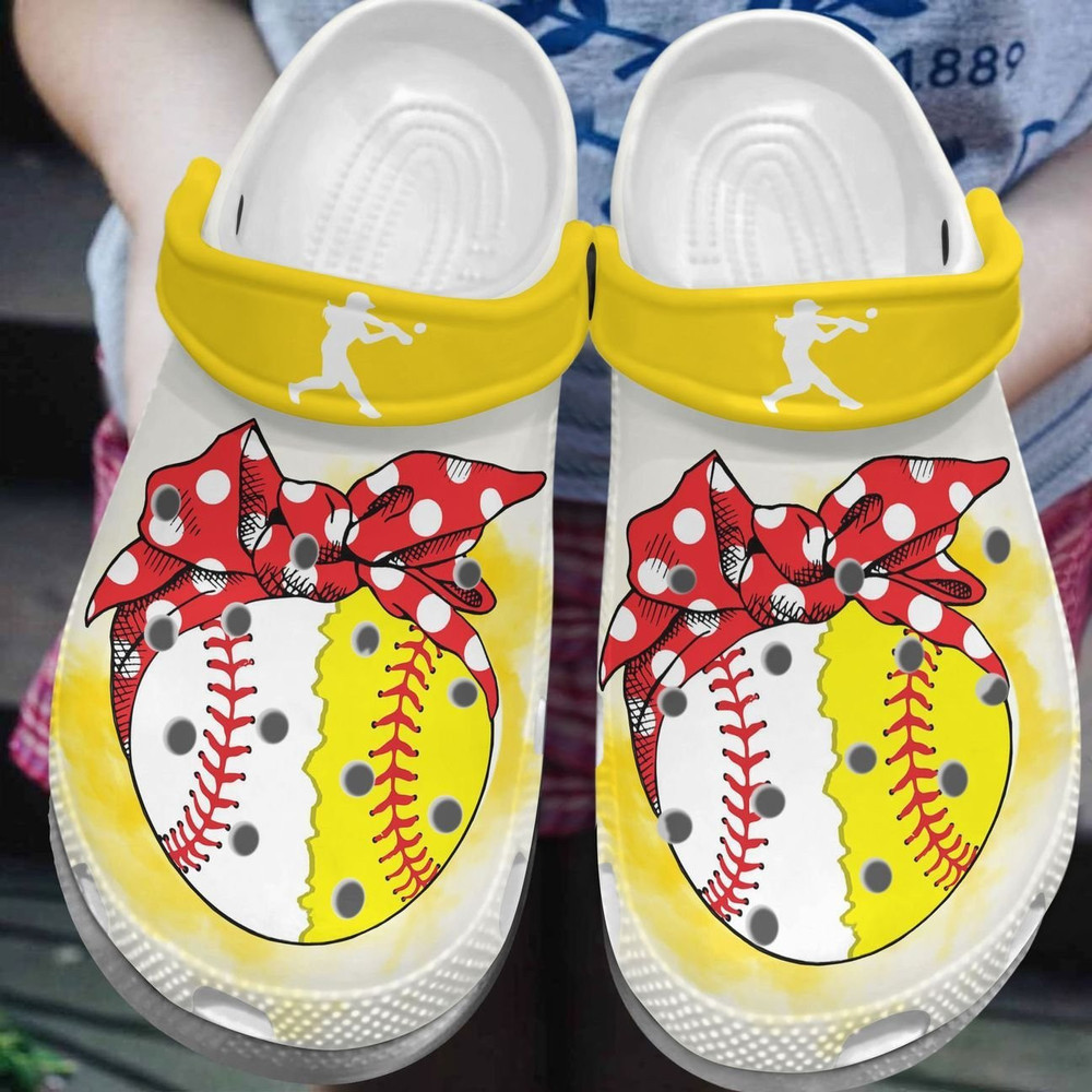 Busy Raising Ballers Softball Baseball Mom Yellow Clogs Shoes