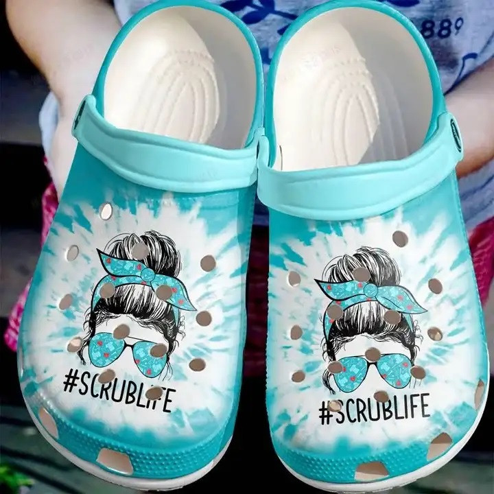 Nurse Scrub Life Tie Dye Crocs Crocband Clog Shoes For Men Women