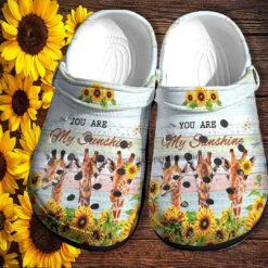 Giraffe Sunflower Sunshine Croc Shoes For Birthday Girl - Giraffe Sunflower Shoes Croc Clogs Mother Day Gift