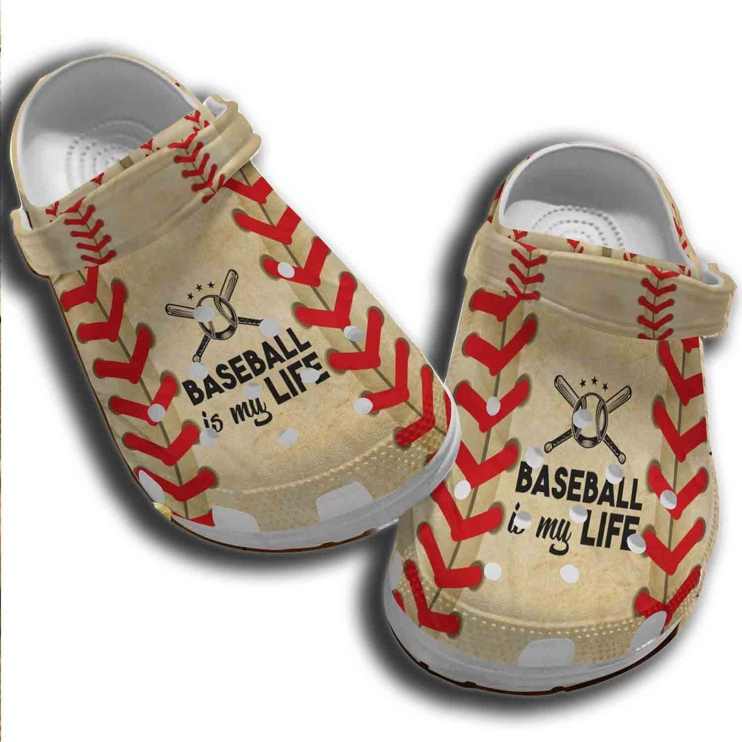 Baseball Is My Life Crocs Shoes Clogs - Customize Number Name Baseball Outdoor Crocs Shoes Clogs