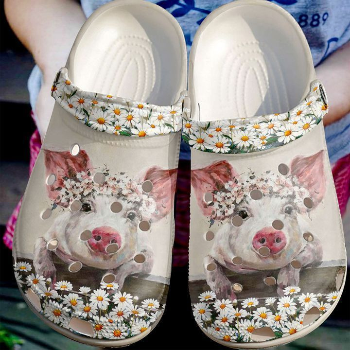 Pig Lovely And Daisy Garden Crocs Classic Clogs Shoes