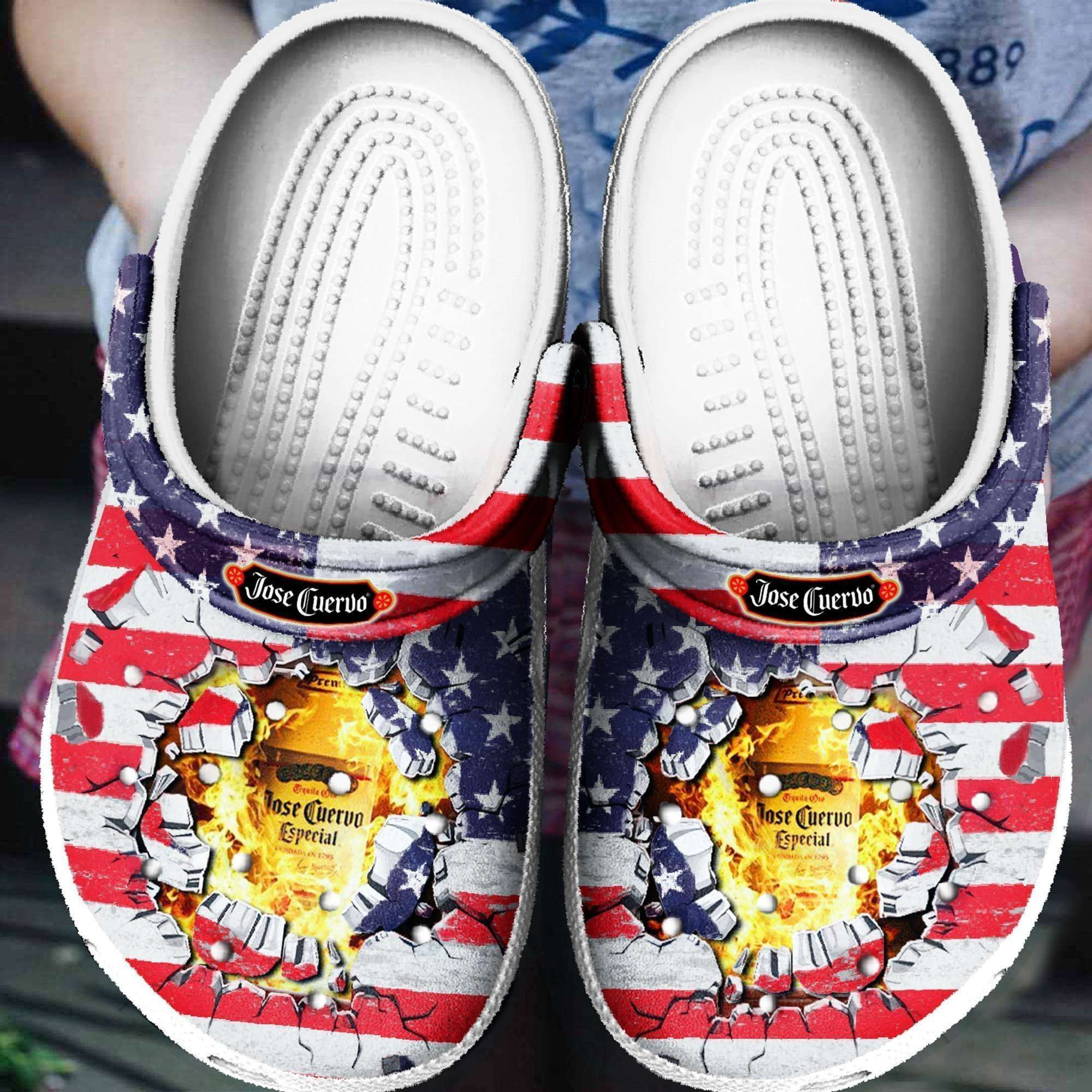 Jose Cuervo American Flag 4Th Of July Crocs Crocband Clogs