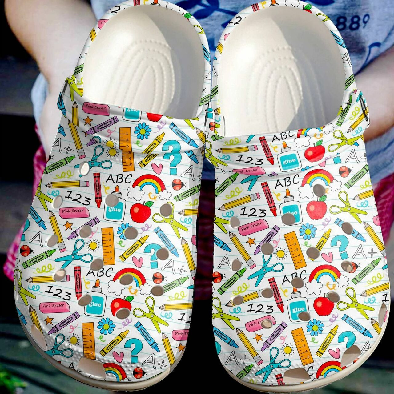 Teacher Learning Tools Pattern Crocs Crocband Clog Shoes For Men Women