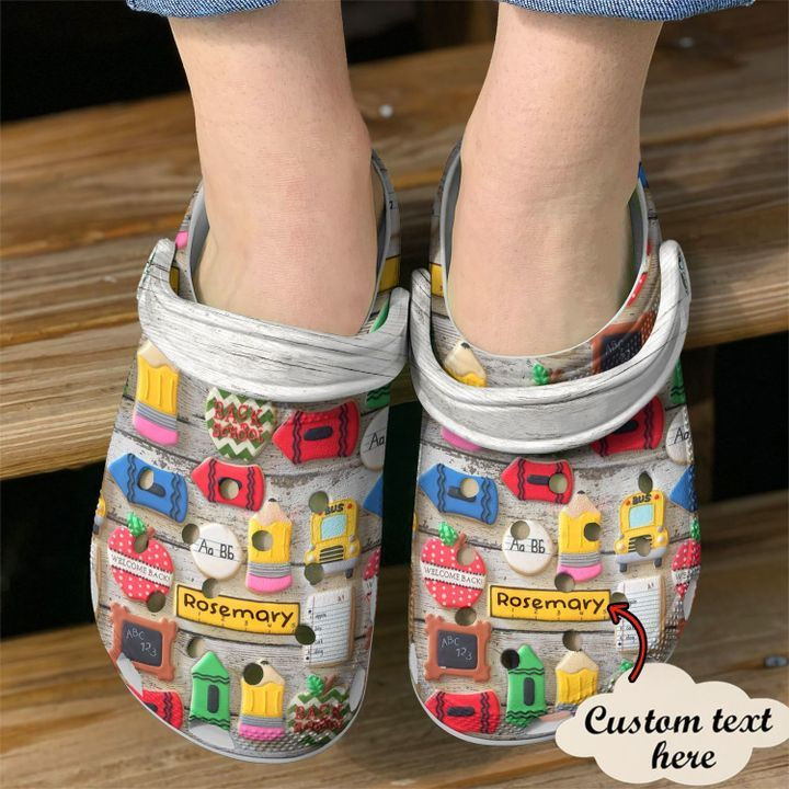 Teacher Personalized Name 3D Cookies Crocs Crocband Clog Shoes For Men Women