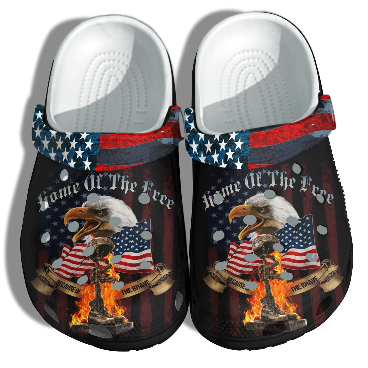 Eagle Hawk Brave America Flag Shoes Gift Women - Usa Veterans Home Of The Free 4Th Of July Shoes Birthday Gift