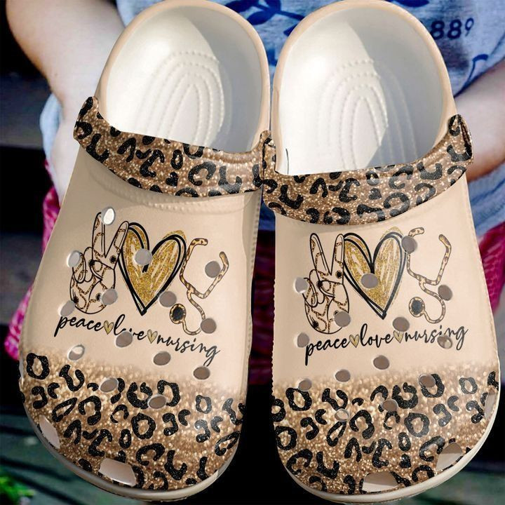 Nurse Peace Love Nursing Crocs Classic Clogs Shoes