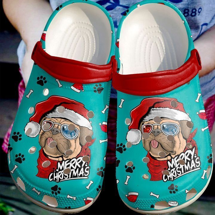 Pug Merry Christmas Crocs Classic Clogs Shoes