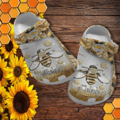 Bee Metal Flower Twinkle Croc Shoes For Women- Bee Kind Hippie Shoes Croc Clogs Birthday Customize