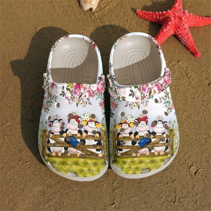 Farmer Floral Cows Crocs Classic Clogs Shoes