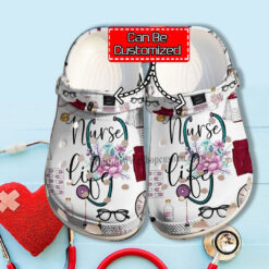 Nurse Life Medical Item Crocs Shoes Gift Birthday Daughter - Nurse Flower Love Life Shoes Croc Clogs Customize