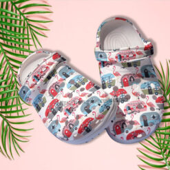 Flamingo Camping Bus Croc Shoes Gift Scout - Camping Flamingo Shoes Croc Clogs Gift Step Daughter