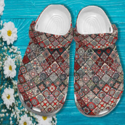 Native Boho Vintage Crocs Shoes Gift Mother Day 2022- Native Girl Boho Style Shoes Croc Clogs