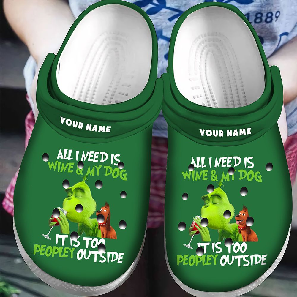 Personalized Grinch And Dog Crocs Classic Clogs Shoes