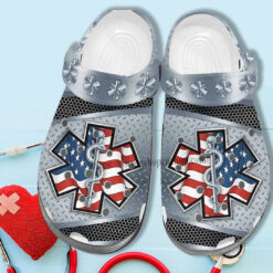 Ems Worker America Crocs Shoes Gift Men Women - Ems Usa Flag 4Th Of July Shoes Croc Clogs Gifts
