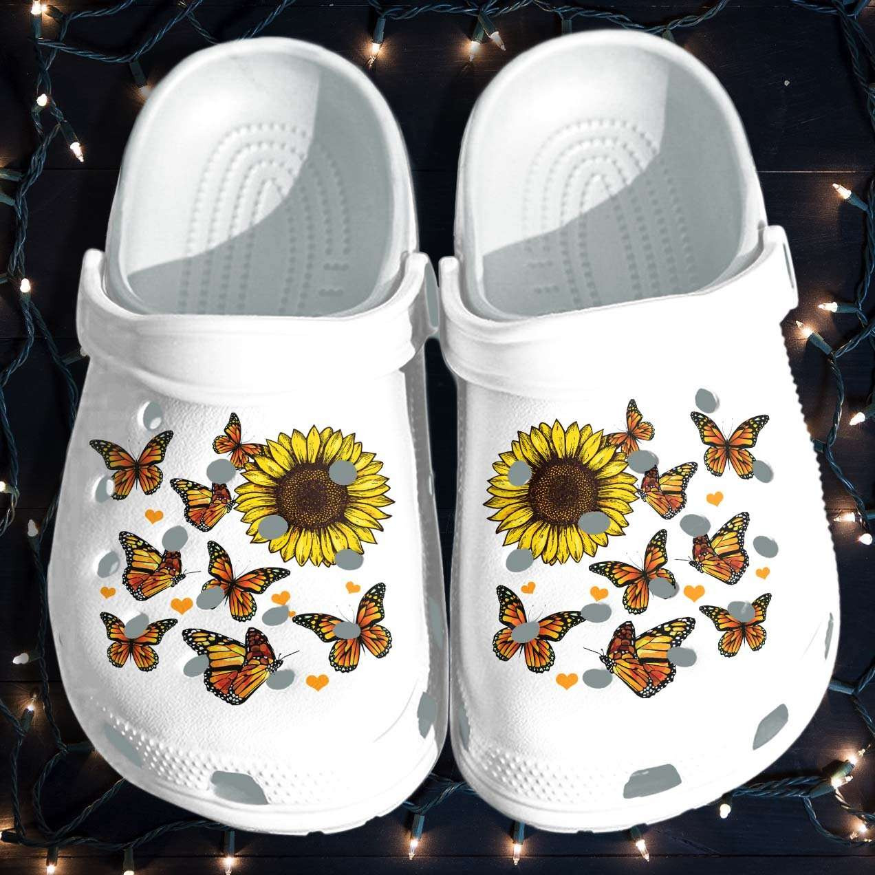 Butterfly Sunflower Crocs Crocband Clog Shoes