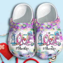 Love Nurse Life With Medical Equipment Stock Shoes Clogs Crocs Gift