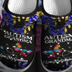 Autism Awareness Crocs Autism Grandma I Love My Grandson Crocband Clog Shoes For Men Women