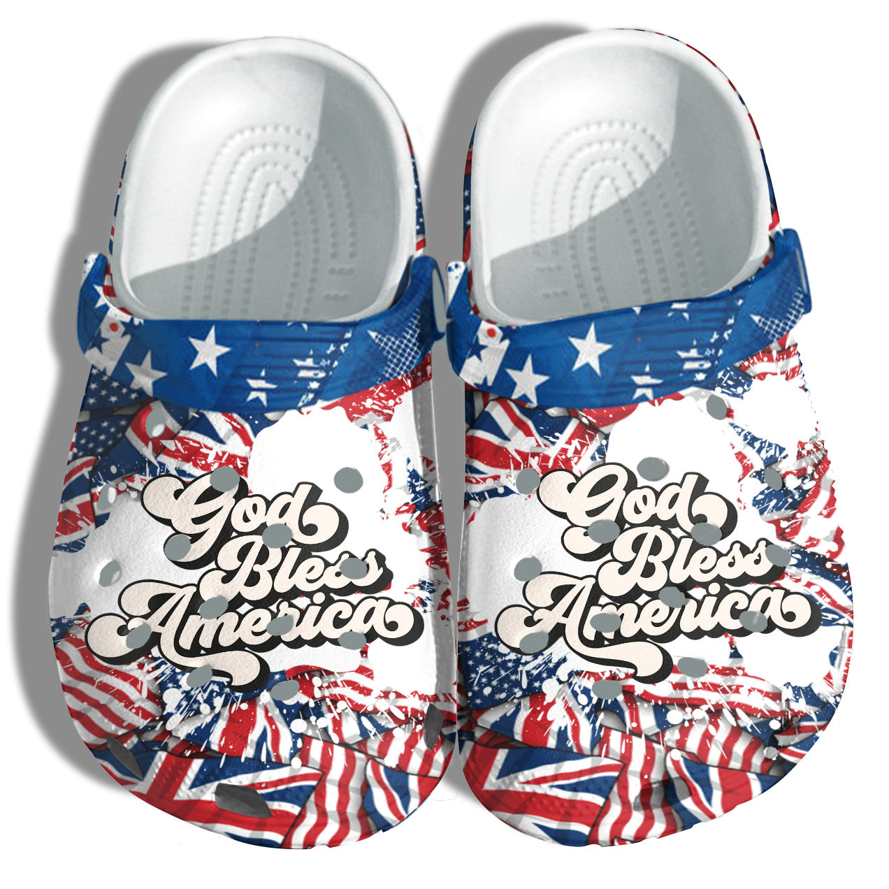 God Bless America 4Th Of July Shoes Gift Women - Vintage England Uk Love Usa Proud America Flag Shoes Birthday Gift