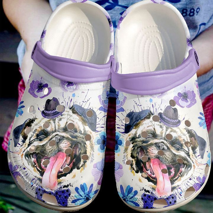 Pug Smiling Crocs Clog Shoes