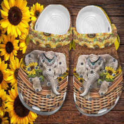 Sunflower Elephant Handmade Bag Crocs Shoes For Women - Elephant Croc Clogs Shoes Gift Aunt