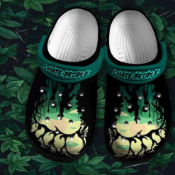 Bigfoot I Hate People Camping Crocs Shoes Gift Grandpa Father Day - Camper Bigfoot Jungle Green Shoes Croc Clogs
