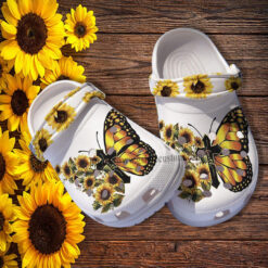 Butterfly Faith God Gross Sunflower Croc Shoes Gift Grandaughter- Faith Miracle God Butterfly Shoes Croc Clogs Women