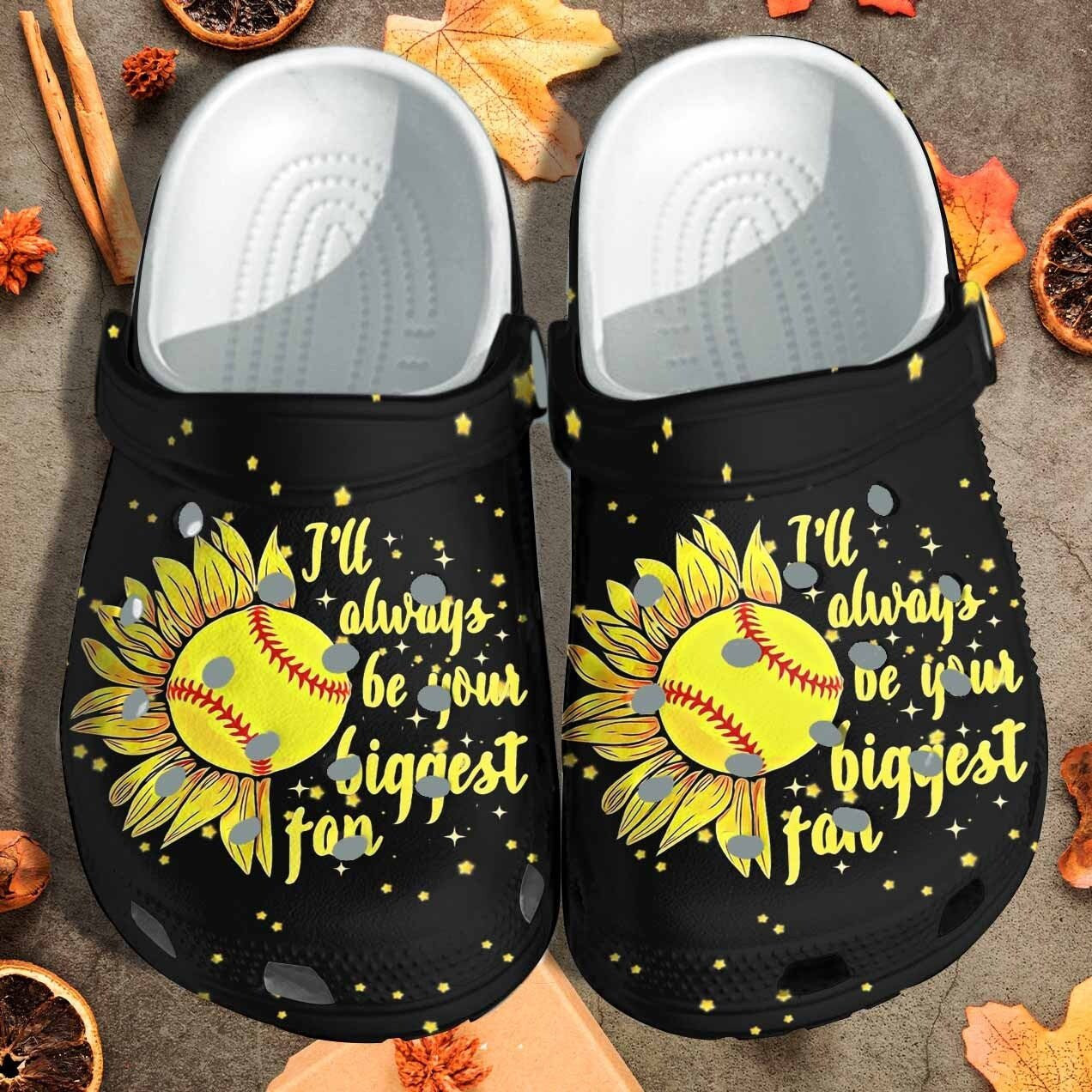 Sunflower Baseball Ill Always Be Your Biggest Fan Crocs Shoes Clogs - Sunflower Baseball