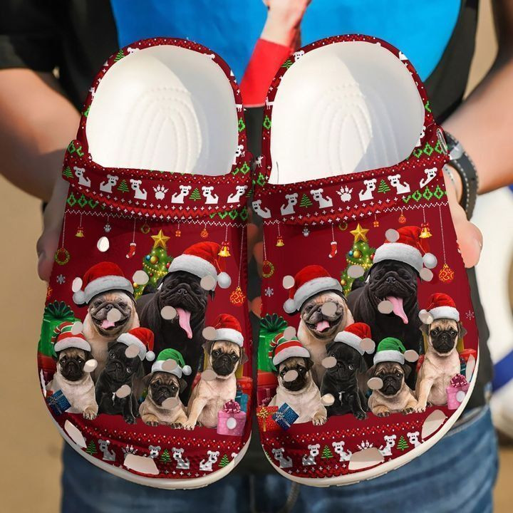 Pug Merry Christmas Crocs Classic Clogs Shoes